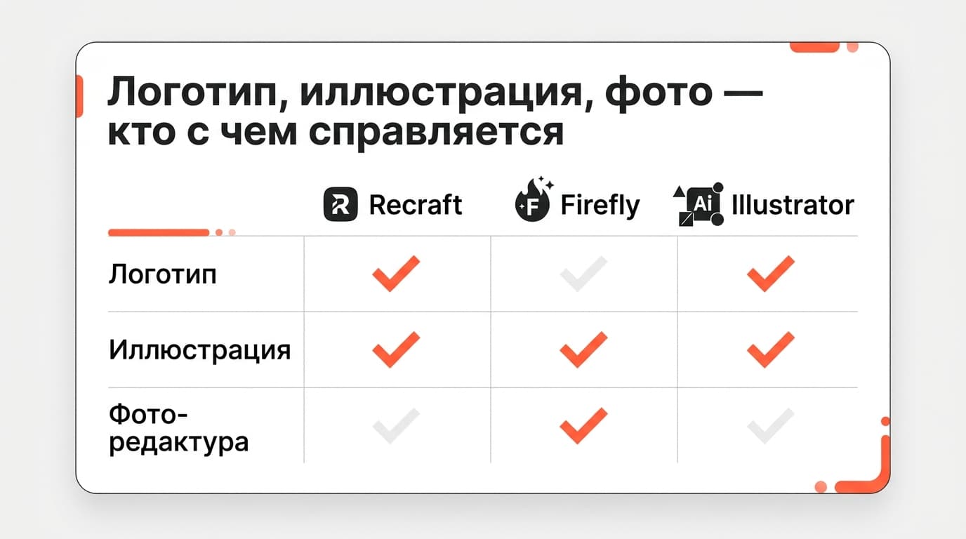 Recraft, Adobe Firefly и Illustrator: что выбрать дизайнеру в 2026 году