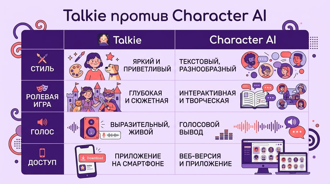 Когда выбрать Talkie, а когда Character AI: честное сравнение двух ИИ-компаньонов — фото 1