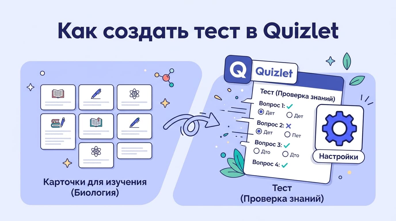 Как создать тест в Quizlet: пошагово и с настройками под себя