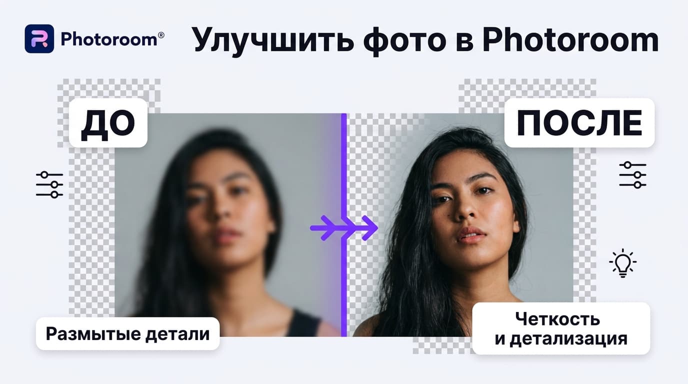 Мыльное фото товара? В Photoroom есть кнопка, которая вытягивает резкость и разрешение за секунды