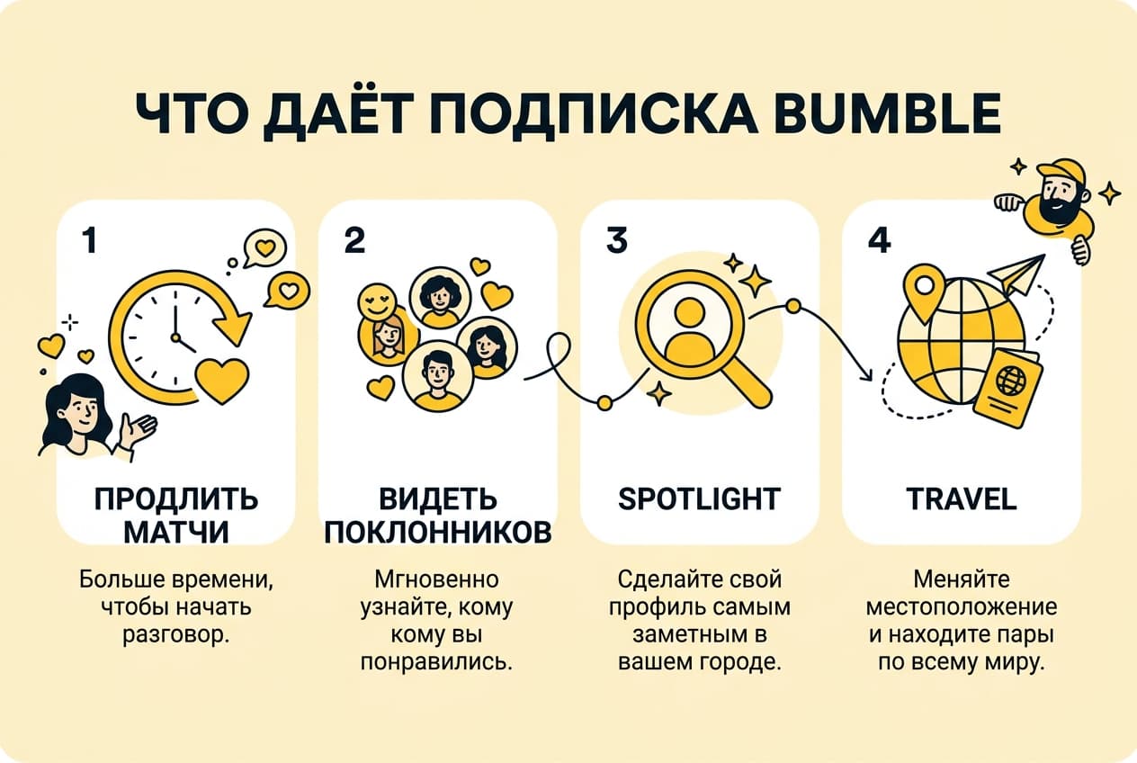 Как купить подписку Bumble из России в 2026 году: без зарубежной карты — фото 1
