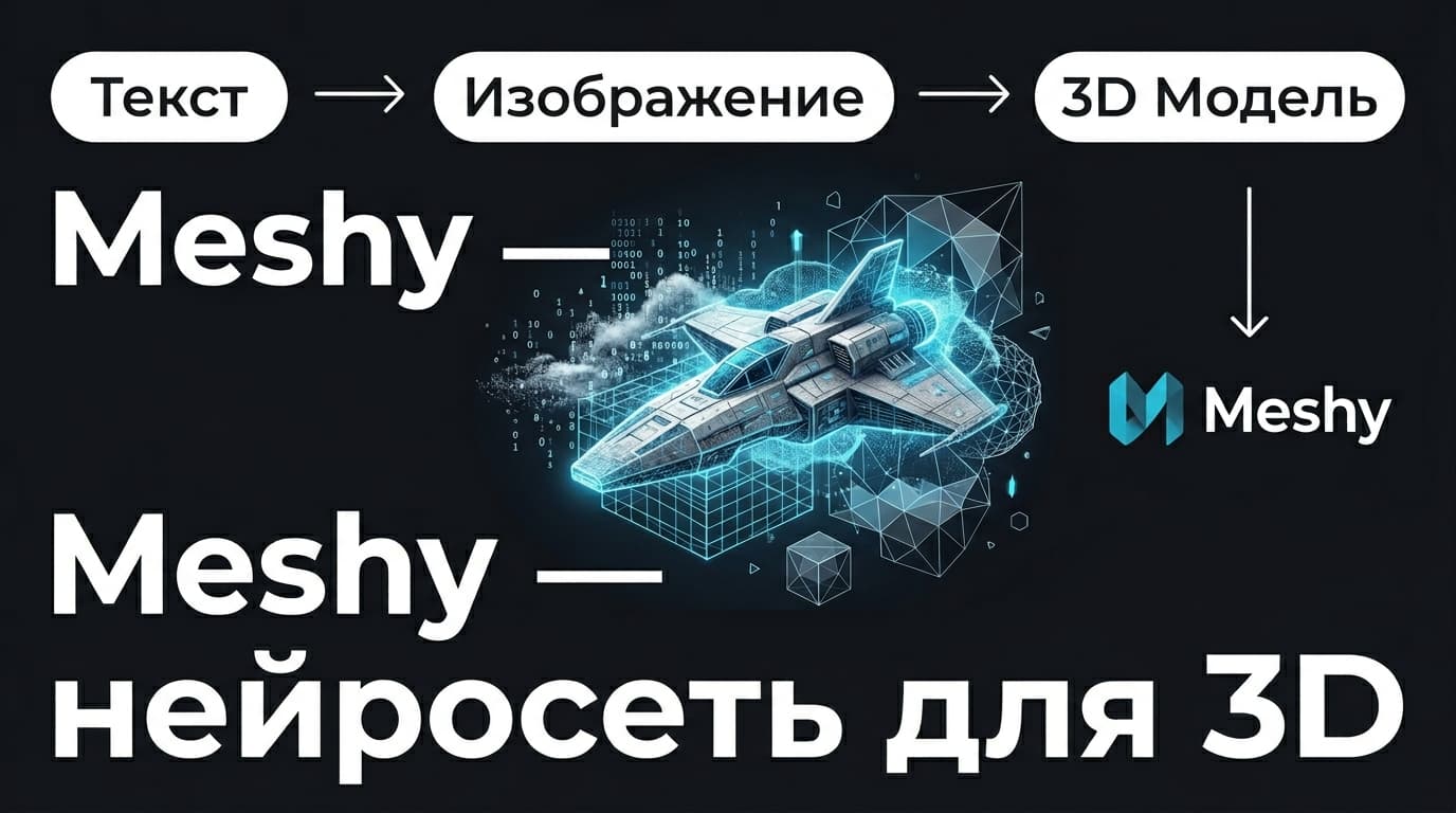 Meshy: как нейросеть превращает текст и картинку в готовую 3D-модель