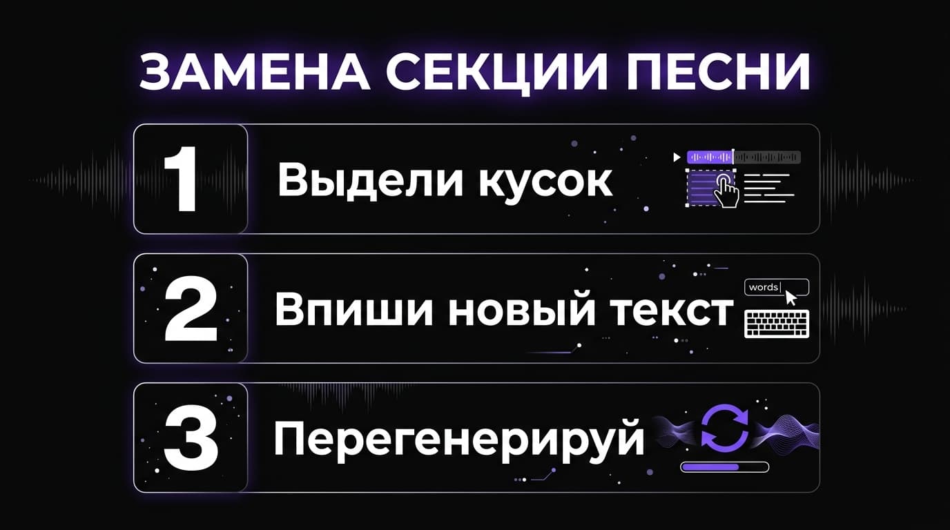 Как поменять текст в уже готовой песне Suno — без перегенерации всего трека — фото 1