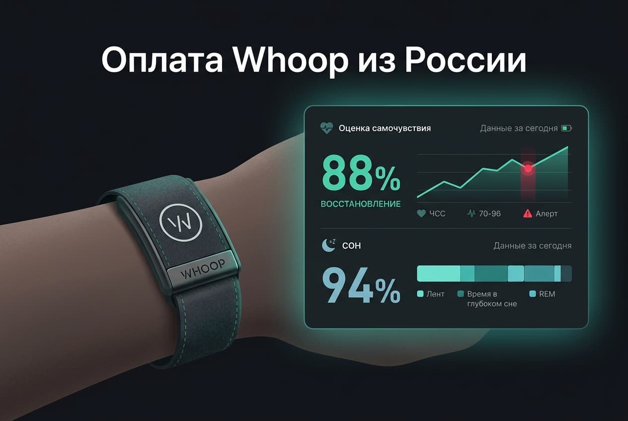 Как оплатить Whoop из России в 2026 году: подписку без зарубежной карты
