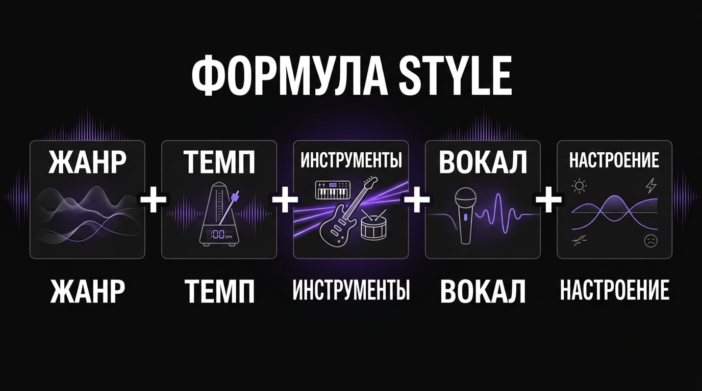 Стили в Suno: как правильно заполнять поле Style и смешивать жанры для своего звука — фото 1