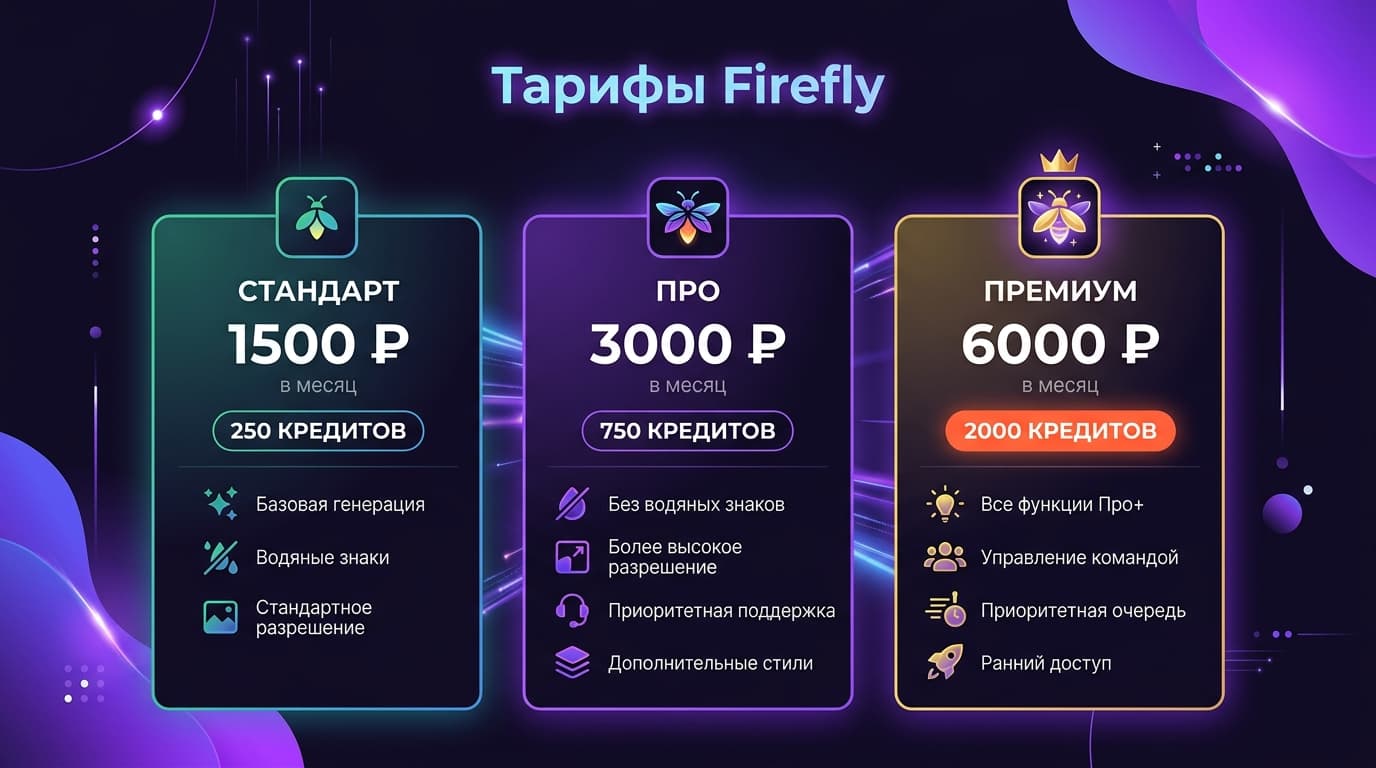 Adobe Firefly из России в 2026 году: разбираемся с тарифами, кредитами и оплатой — фото 1