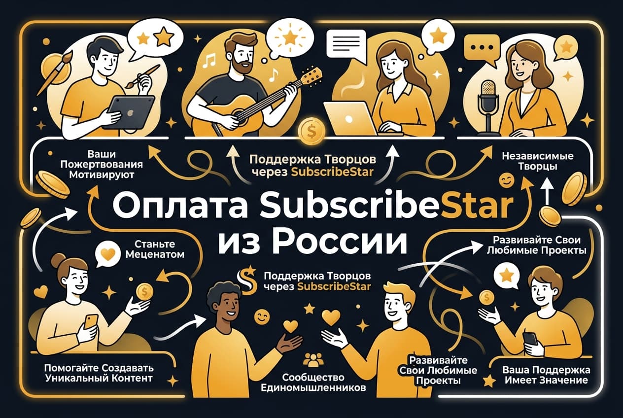 Как оплатить подписку SubscribeStar из России в 2026 году: без зарубежной карты