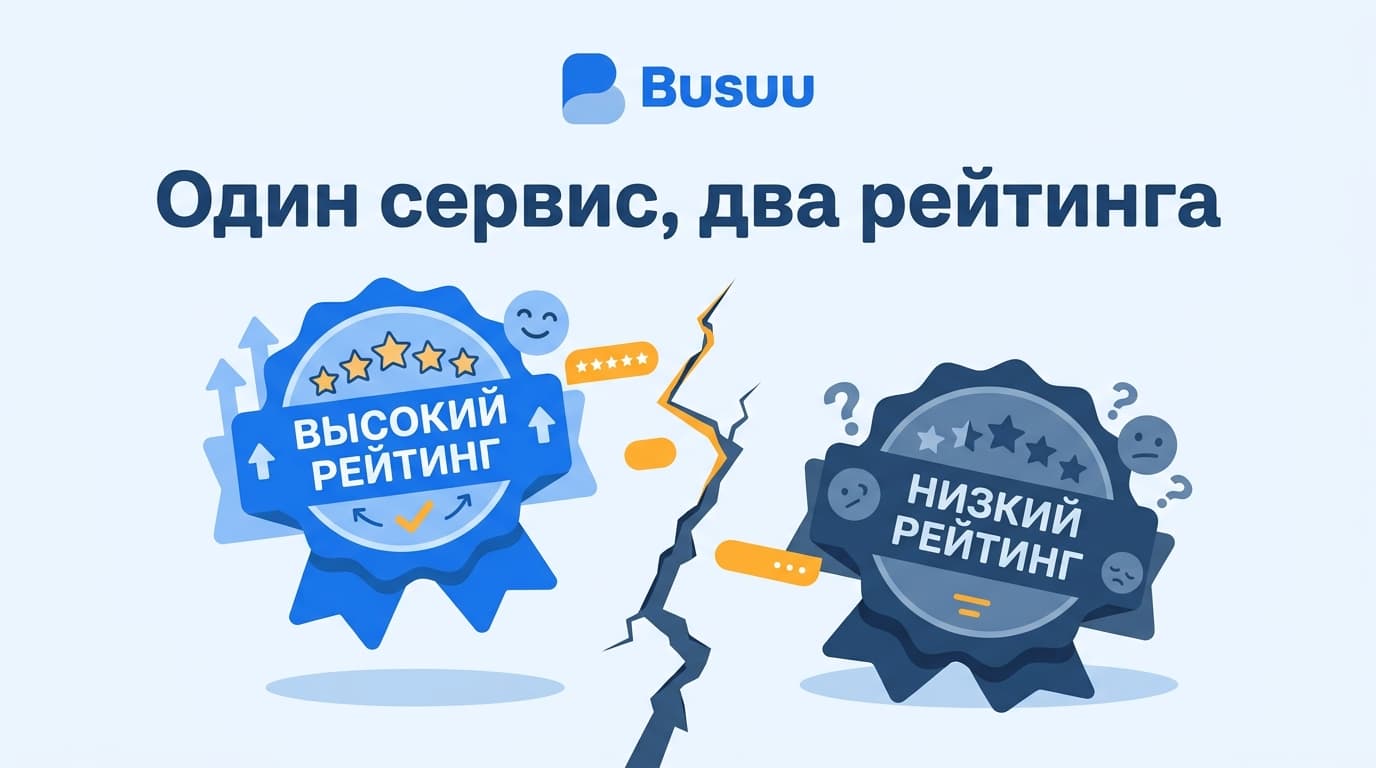 Busuu отзывы: почему в сторах 4,7 звезды, а на жалобных площадках 1,6