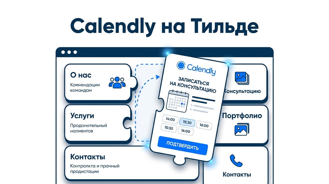 Можно ли привязать на Тильду сервис Calendly: рабочая схема с кодом