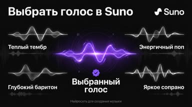 Голос в Suno под контролем: как задать пол, тембр и добиться одного и того же вокала в треках