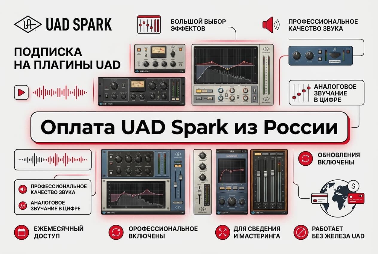 Как оформить подписку UAD Spark из России в 2026 году: без зарубежной карты