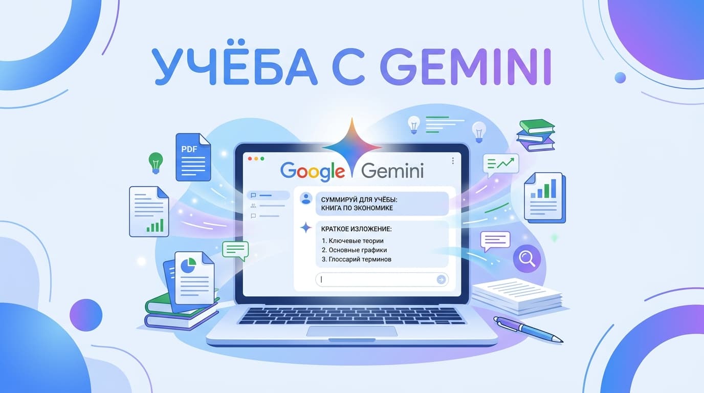 Как использовать Gemini в учёбе, чтобы реально экономить время