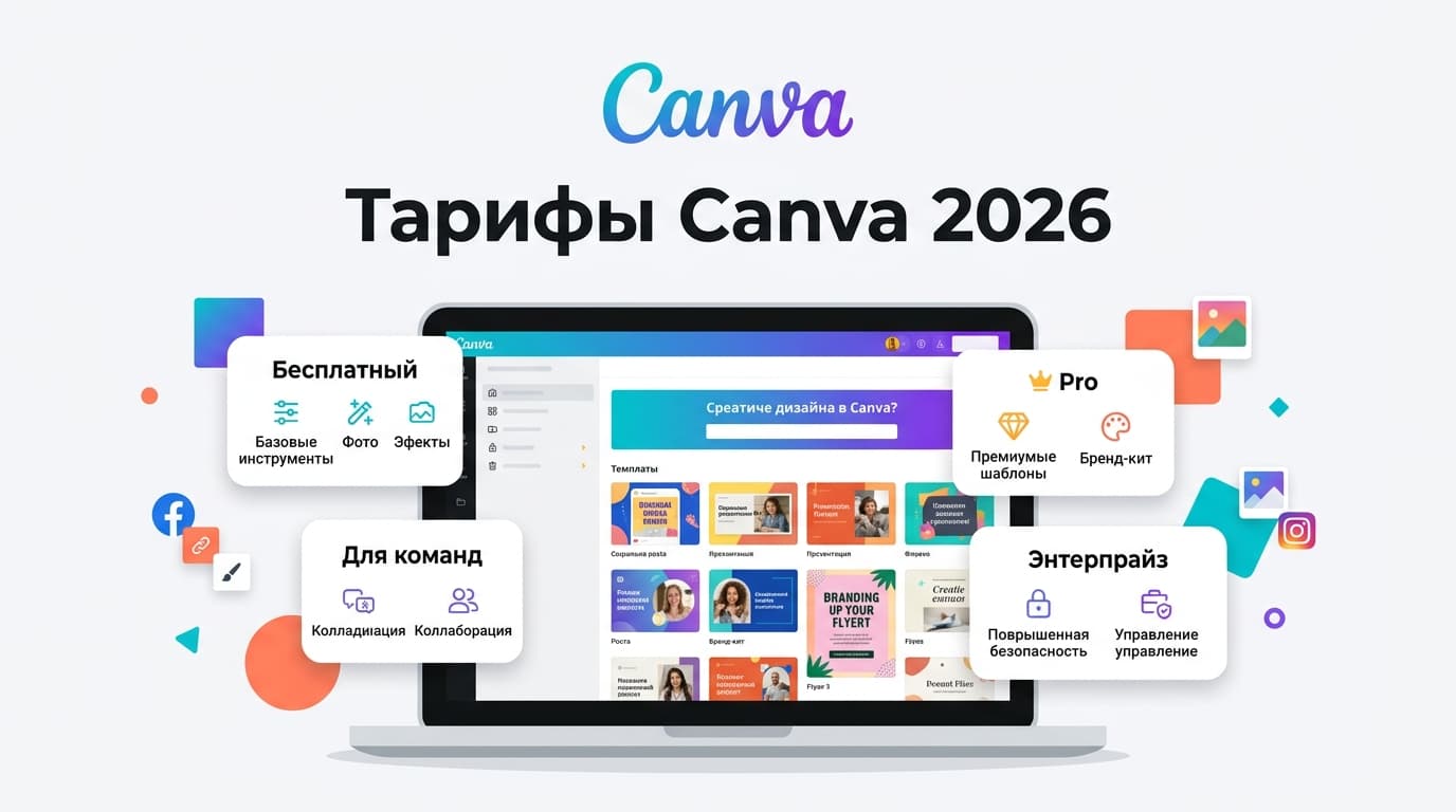 Разбор тарифов Canva: Free, Pro, Teams — какой выбрать в 2026 году