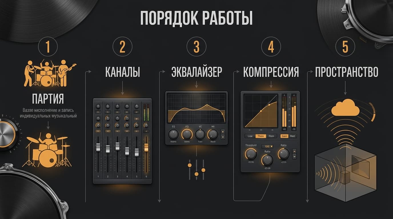 Сведение EZdrummer: как быстро улучшить звук виртуального барабанщика штатными плагинами — фото 5