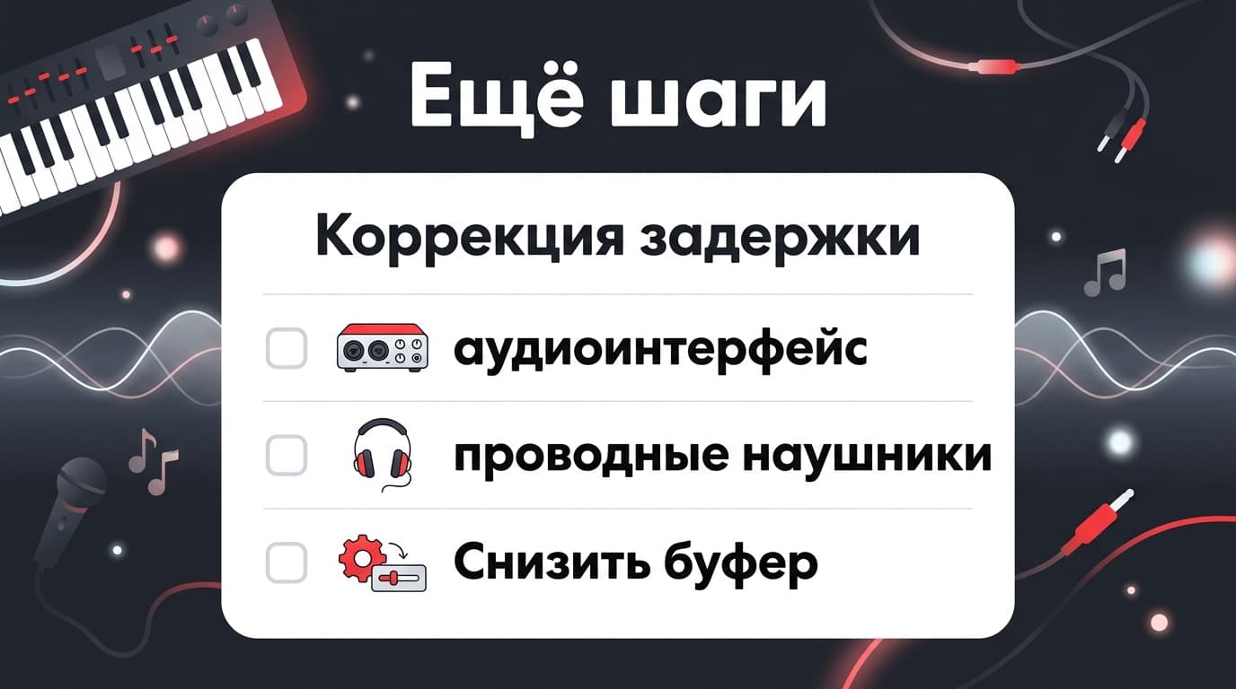 Задержка звука в BandLab на компьютере: как убрать буфером, мониторингом и проводами — фото 2
