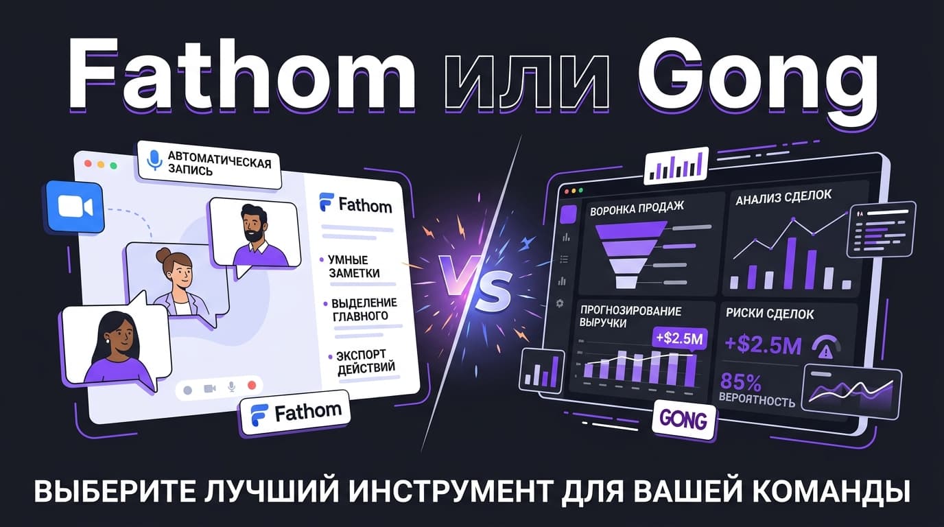 Fathom против Gong: как не переплатить за инструмент для рабочих звонков