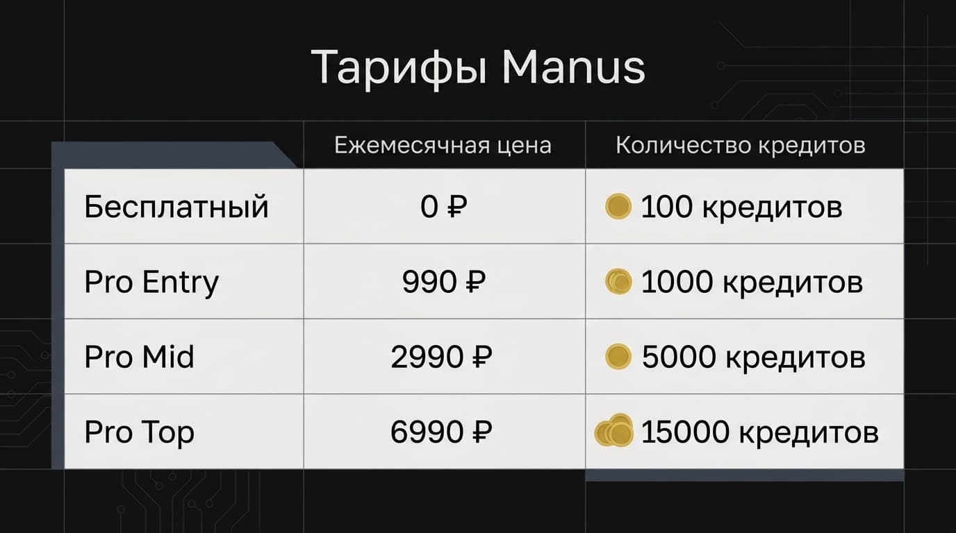 Что такое кредиты в Manus и как они тратятся: разбор тарифов и трат — фото 3