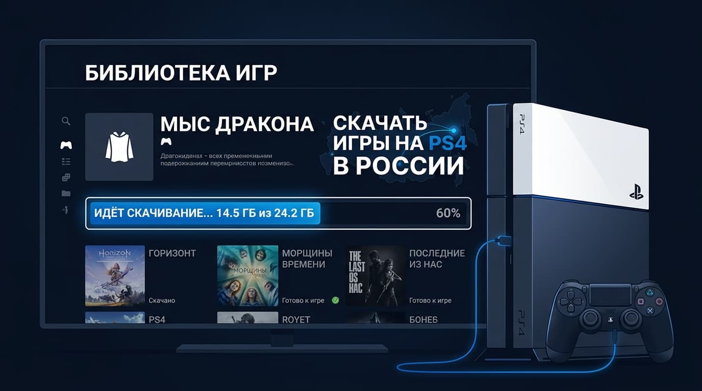 Как скачать игры на PS4 в России в 2026 году: рабочая схема