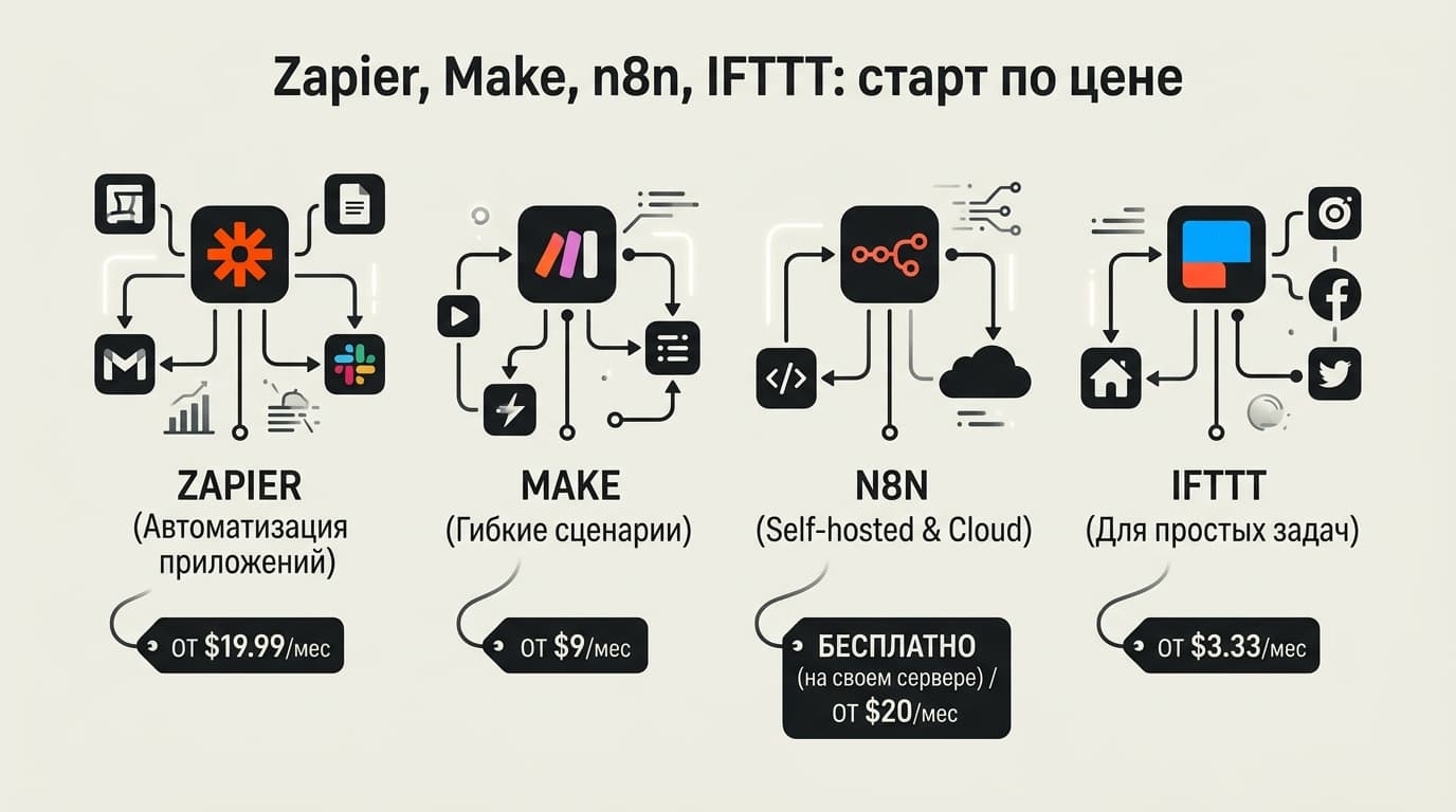 Аналог Zapier: чем заменить и как выбрать между Make, n8n и IFTTT — фото 3