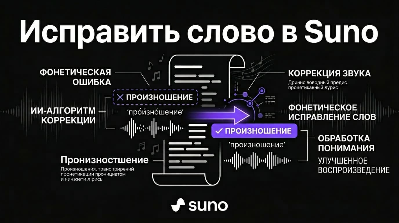 Suno коверкает слово в песне — как это исправить пошагово