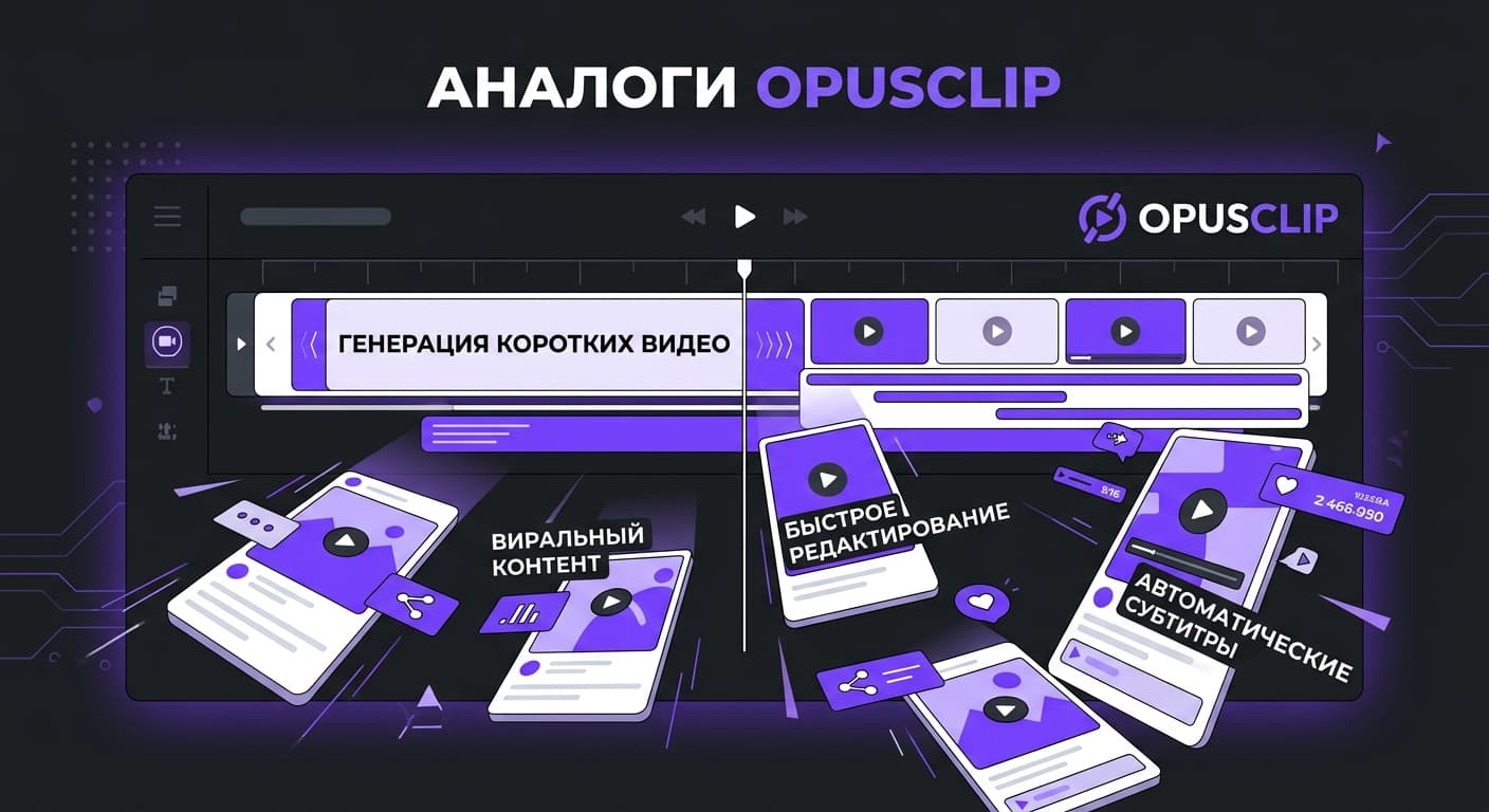 OpusClip аналог: чем заменить сервис, если кредиты, водяной знак или русские субтитры достали