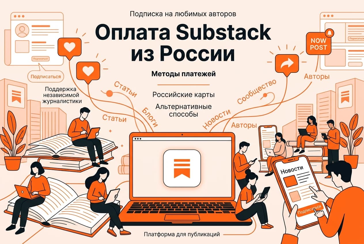 Как оформить подписку Substack из России в 2026 году: без зарубежной карты