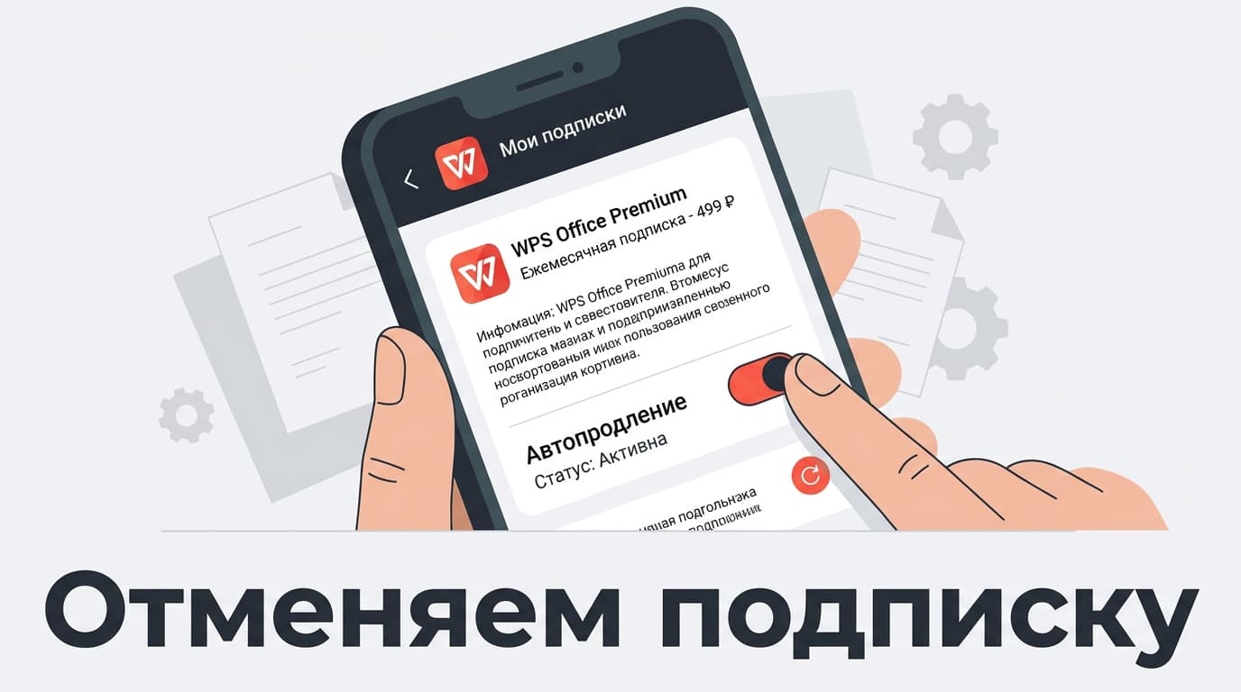 Как отменить подписку WPS Office на телефоне: iPhone, Android и личный кабинет
