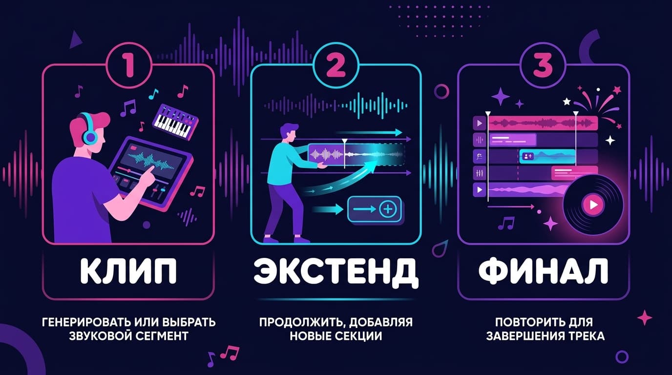 Как продлить трек до полной песни в Udio: Extend от клипа до финала — фото 3