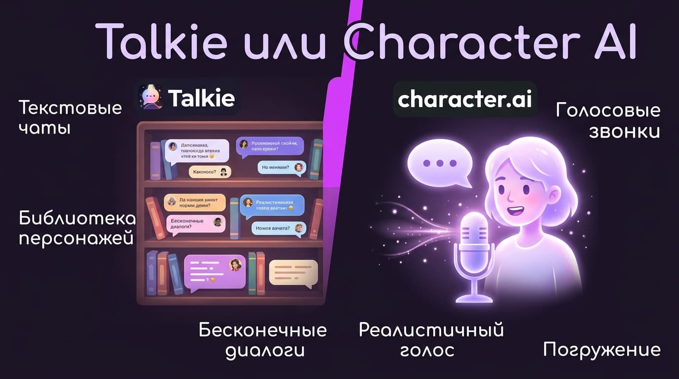 Talkie или Character AI: разбираюсь, какой ИИ-компаньон выбрать под свой сценарий в 2026 году
