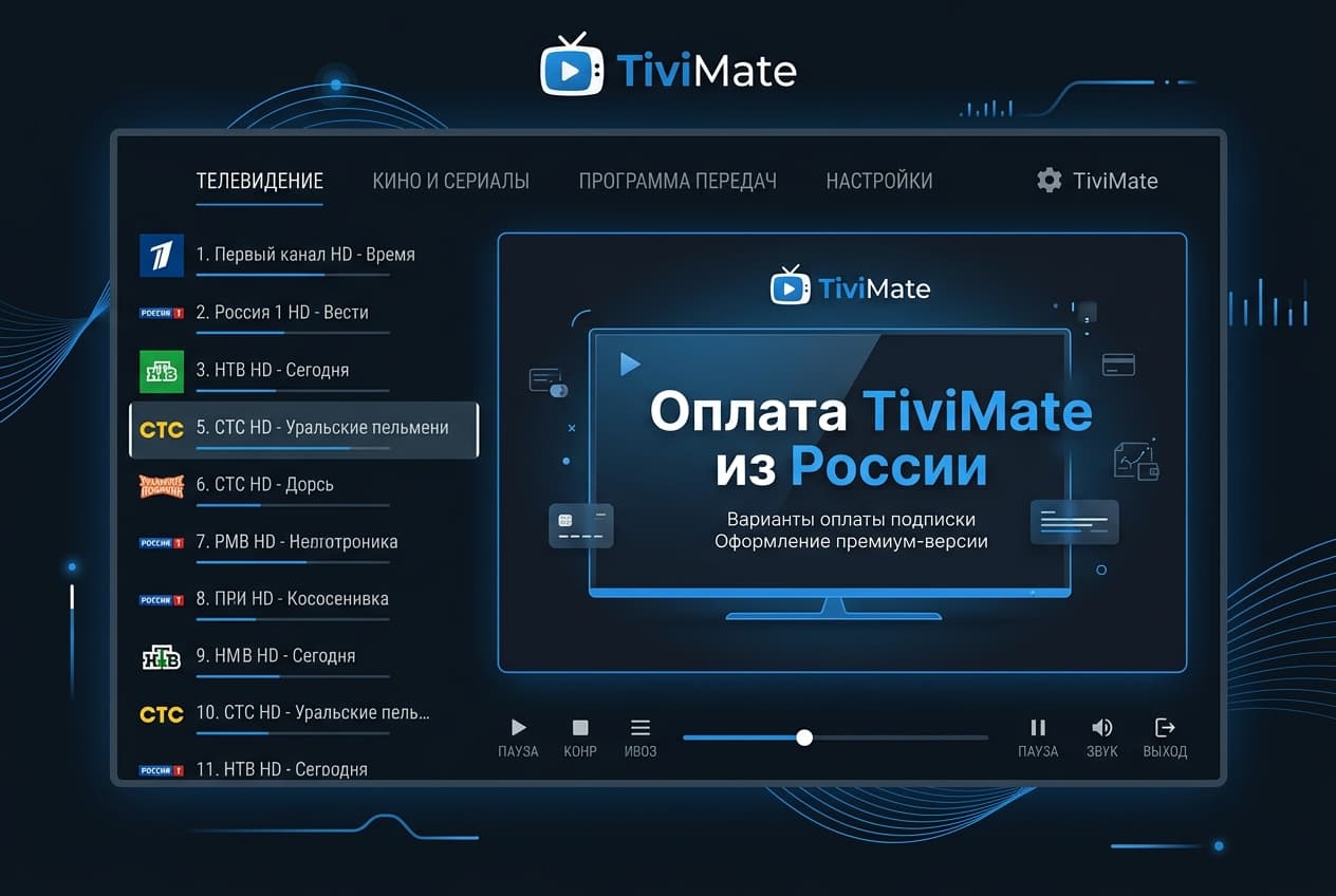 Как оплатить подписку TiviMate в России в 2026 году: без зарубежной карты