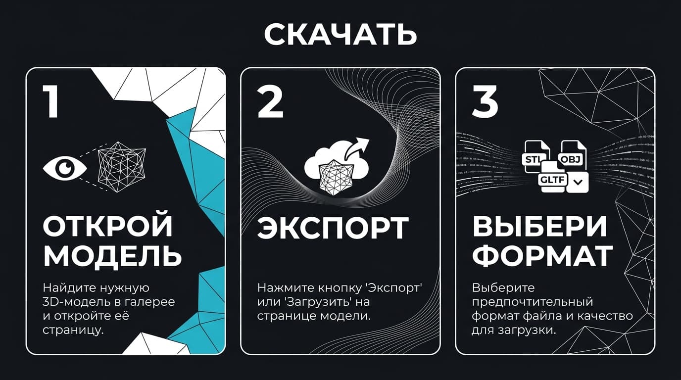 Экспорт моделей из Meshy AI: какой формат выбрать для игр, печати и AR — фото 2