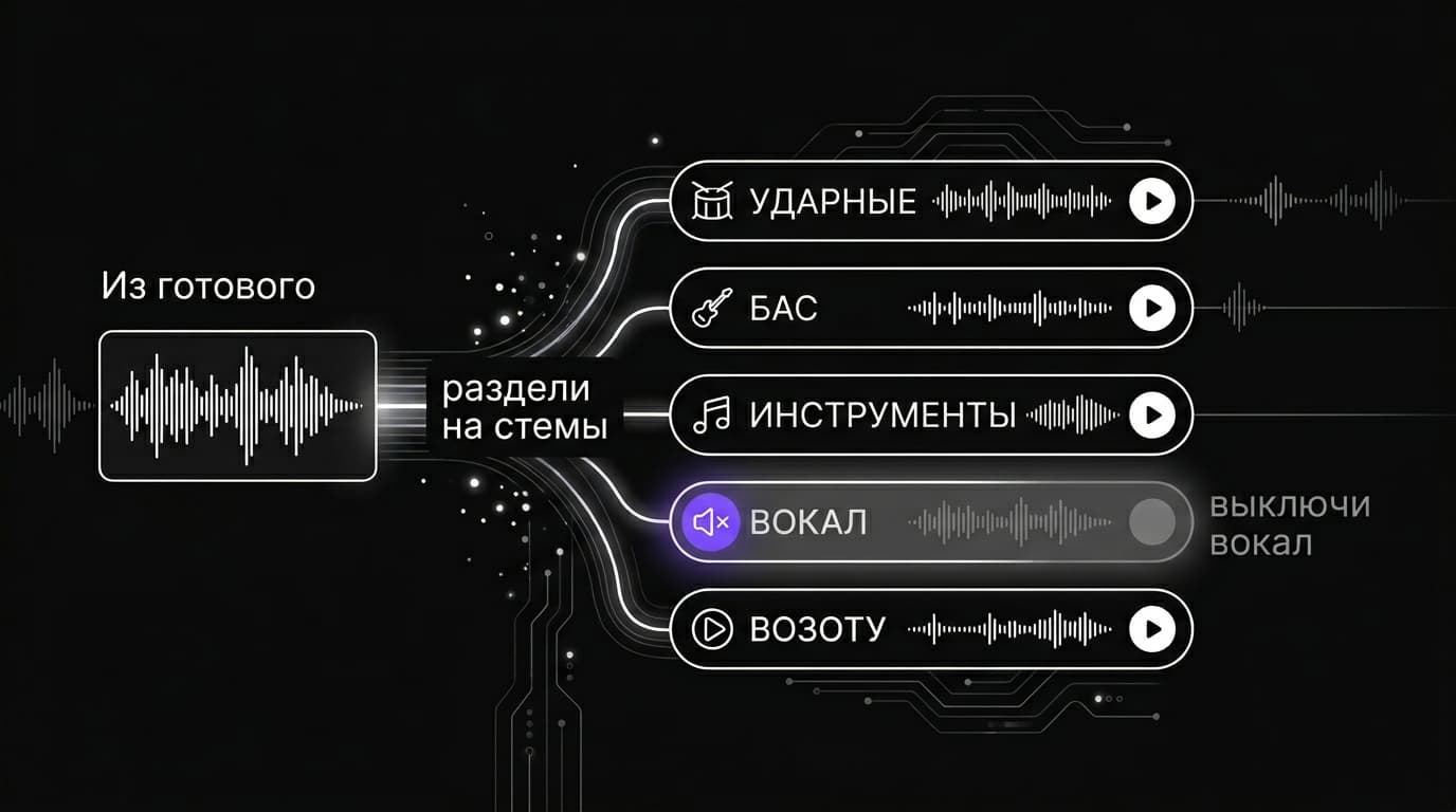 Инструментал в Suno: как получить трек без голоса на любом этапе — фото 2