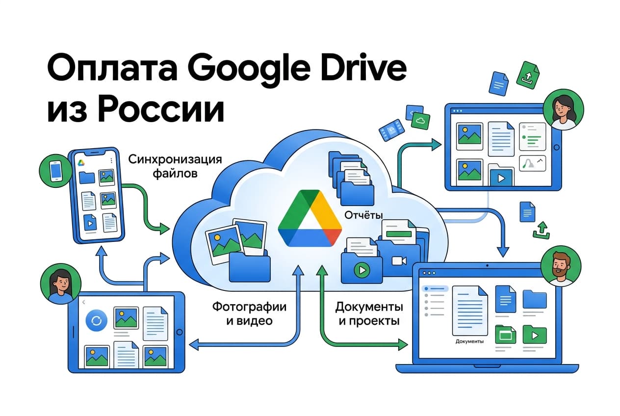 Как оплатить Google Drive из России в 2026 году: расширить облако без зарубежной карты