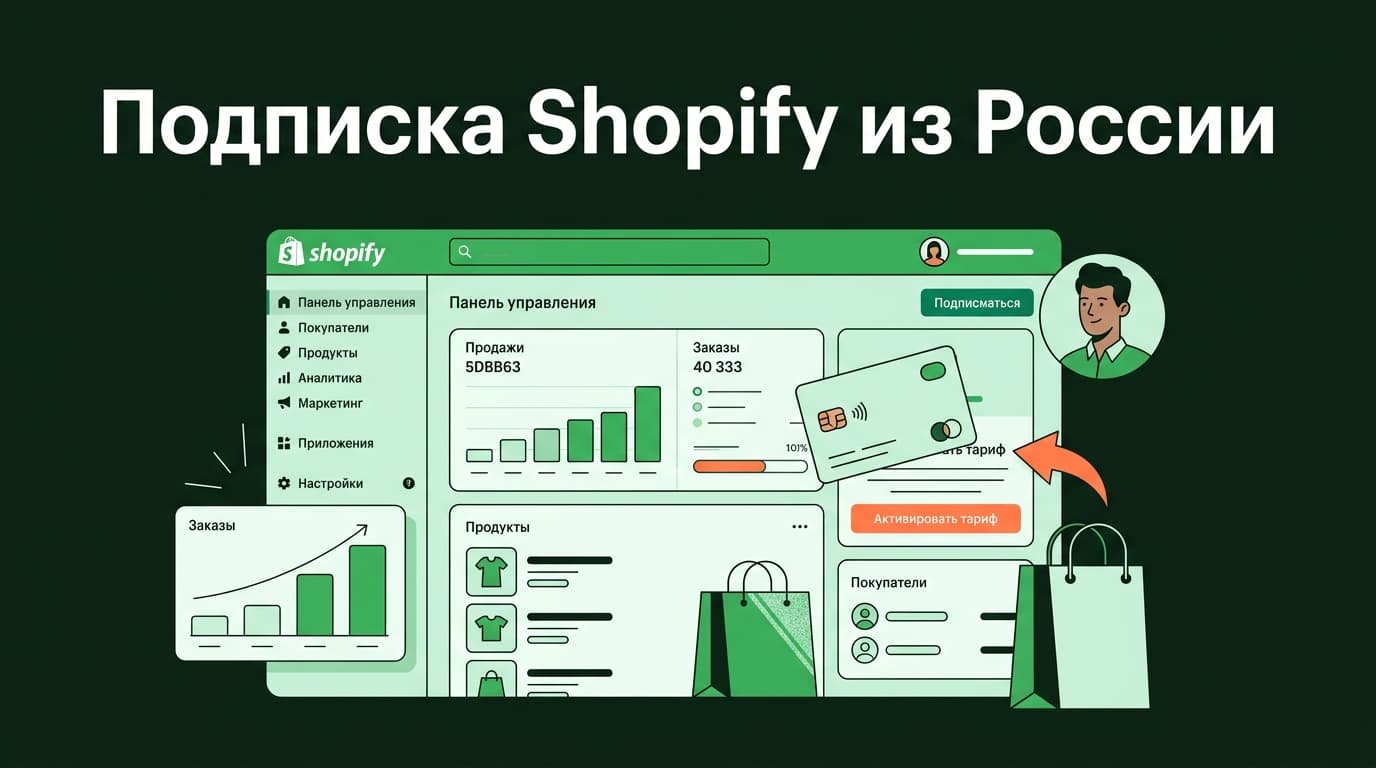 Как оформить подписку Shopify из России в 2026 году: магазин, тарифы, оплата