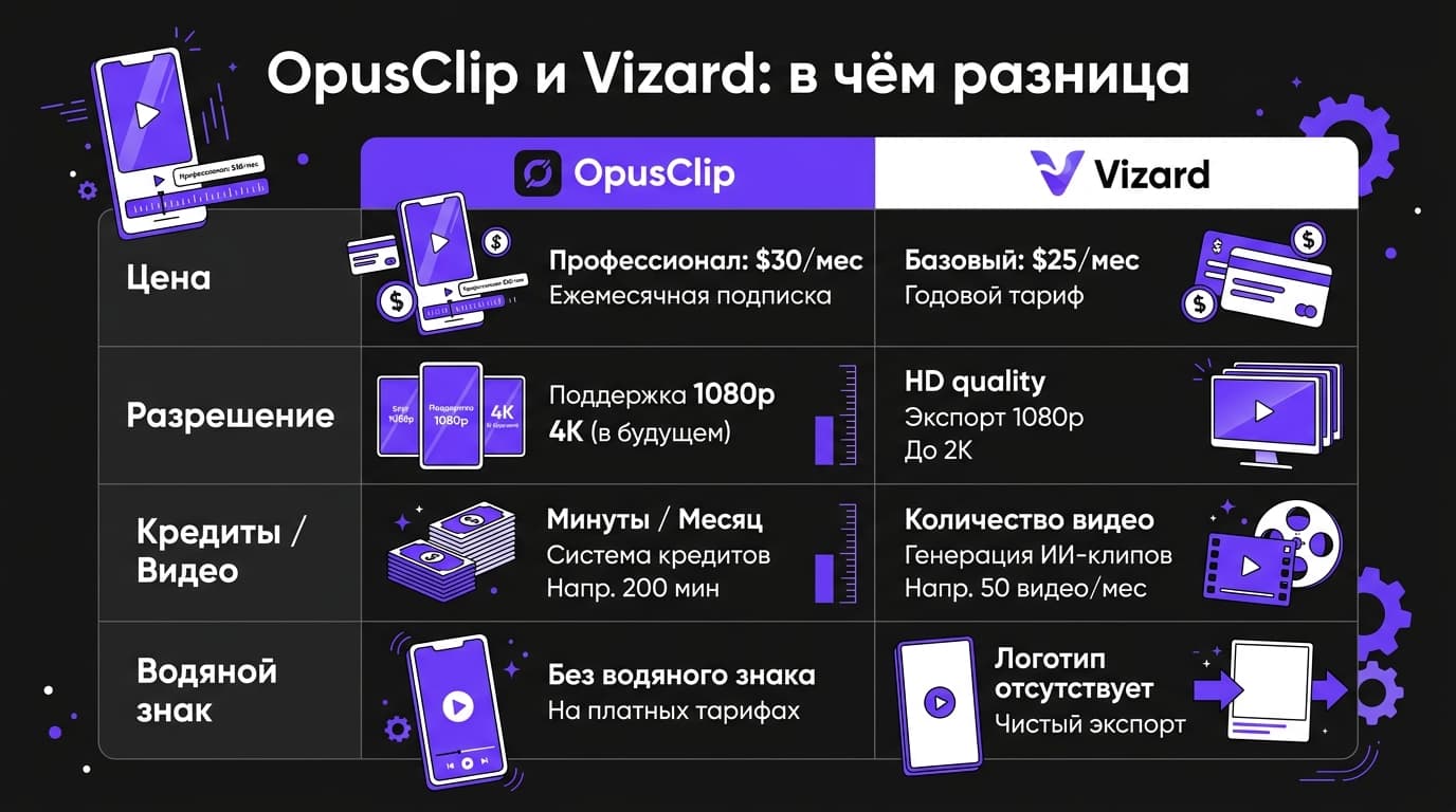 OpusClip аналог: чем заменить сервис, если кредиты, водяной знак или русские субтитры достали — фото 5