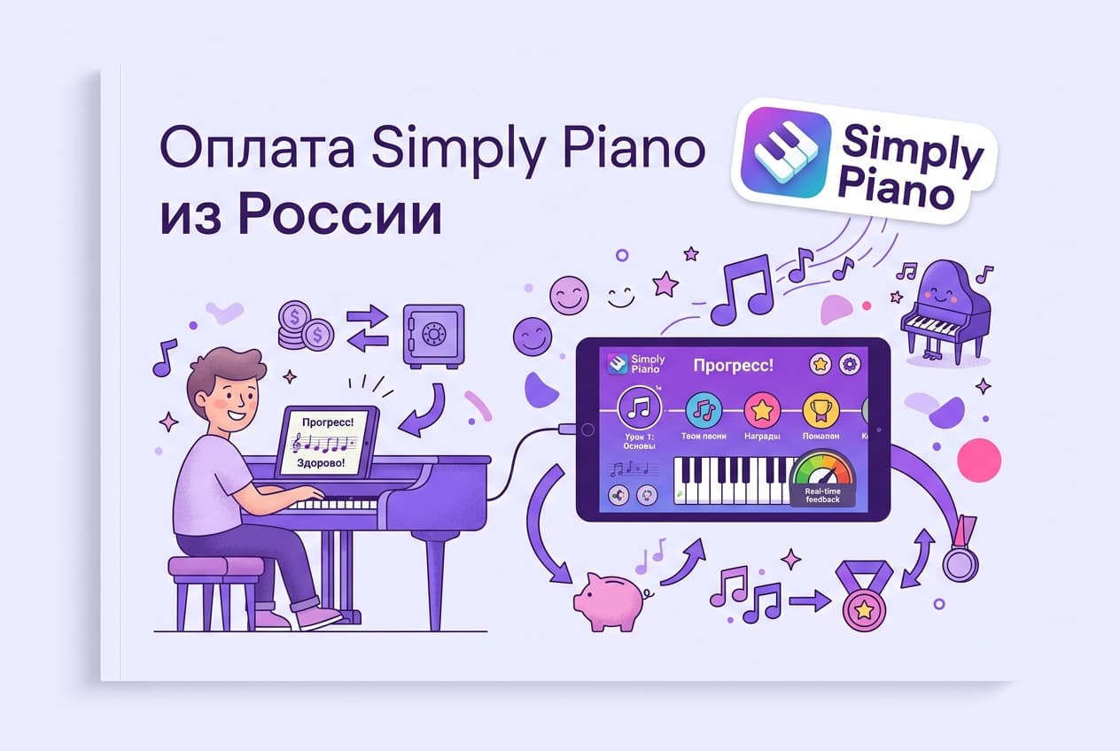 Как оформить подписку Simply Piano из России в 2026 году: без зарубежной карты