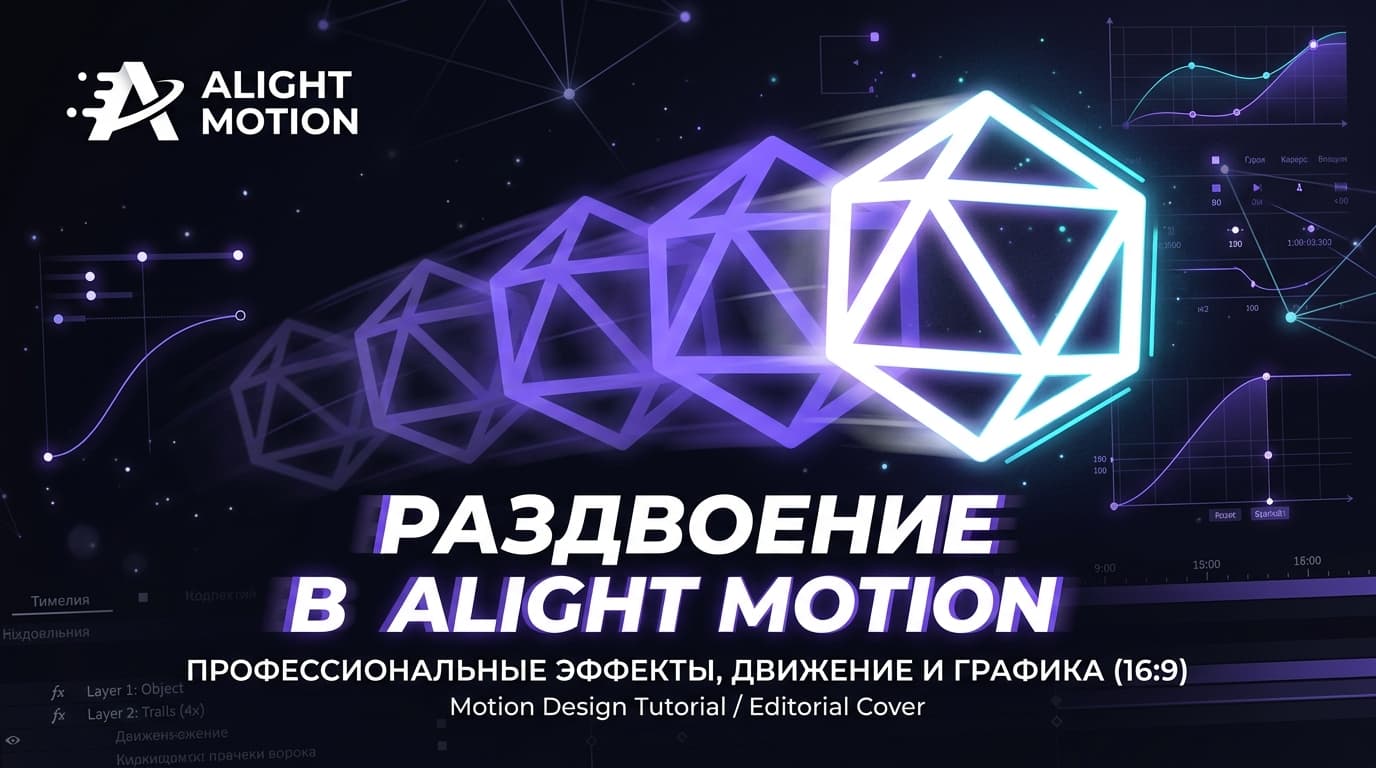 Как делать раздвоение в Alight Motion: шлейф из копий, двойник в кадре и глитч по каналам