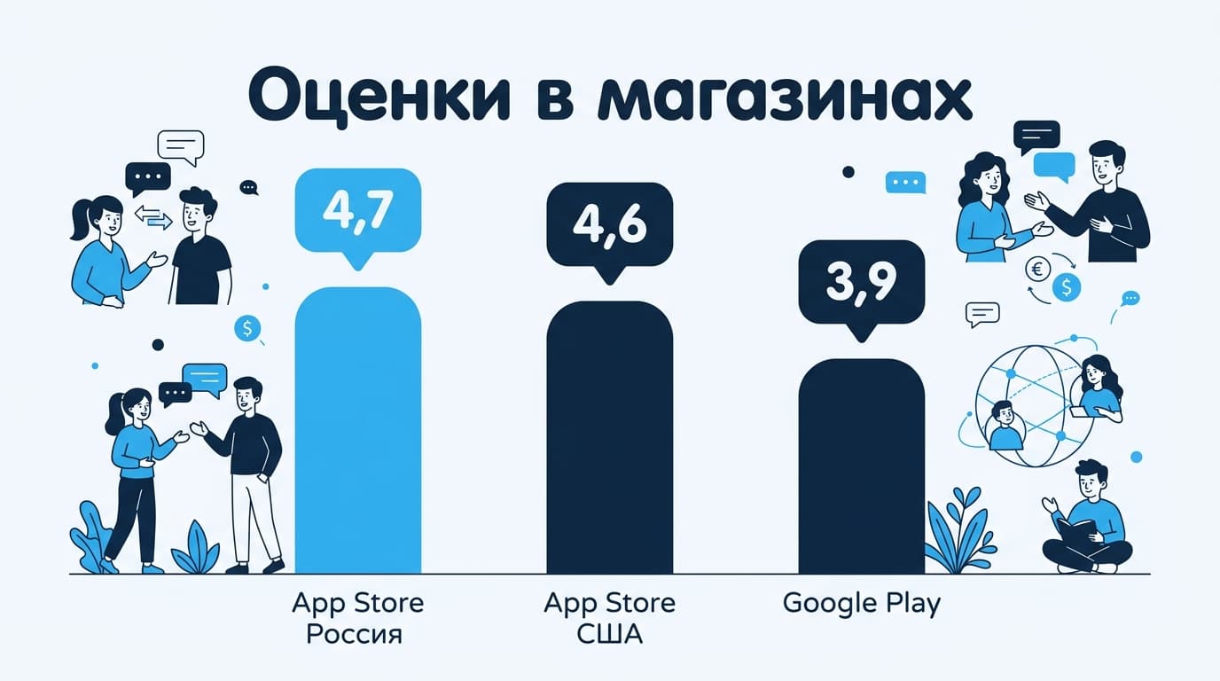 HelloTalk: отзывы, оценки в сторах и цены — что стоит за 4,7 и 3,9 — фото 1