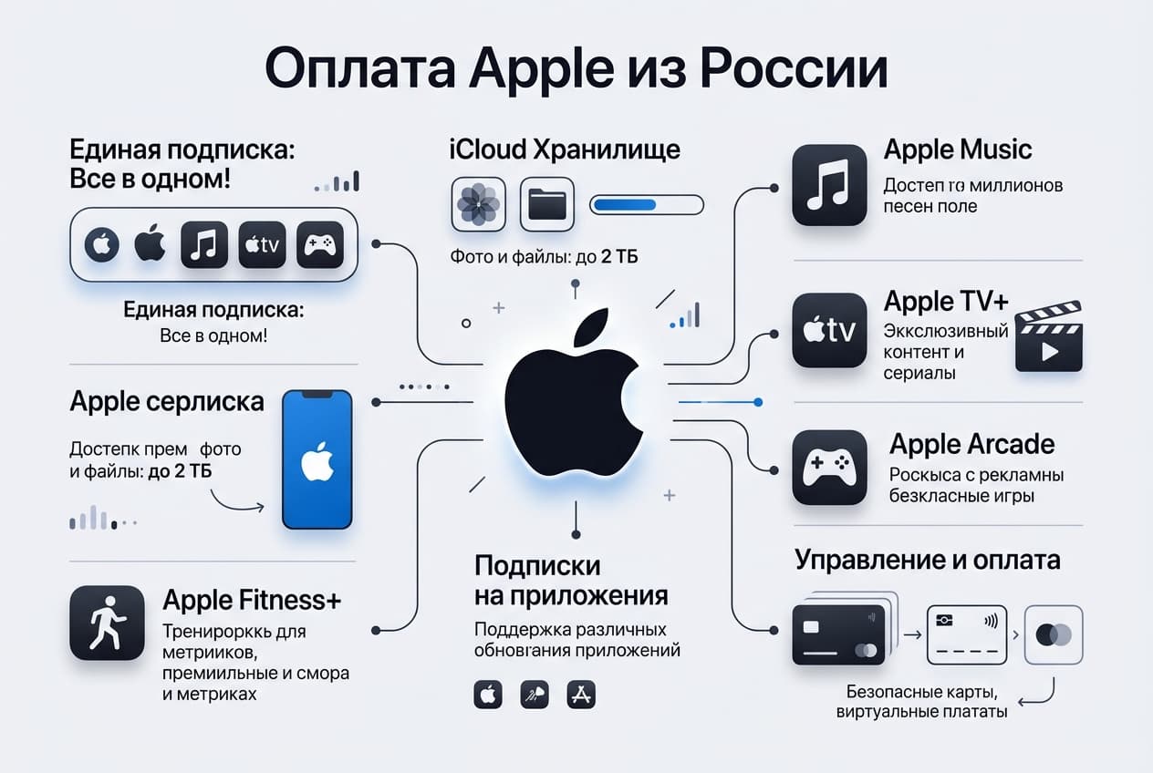 Как оплатить Apple из России в 2026 году: App Store, iCloud и Apple One без зарубежной карты