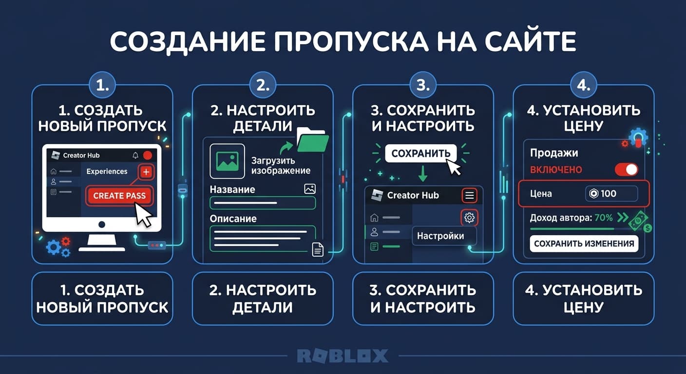 Как создать game pass в Roblox: пошагово и со скриптом — фото 1
