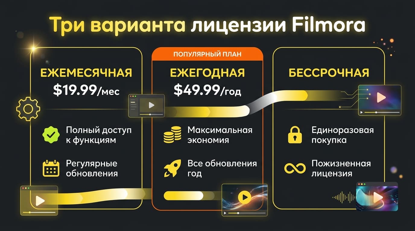 Filmora в 2026 году: разбираемся с тарифами и как купить лицензию из России — фото 1