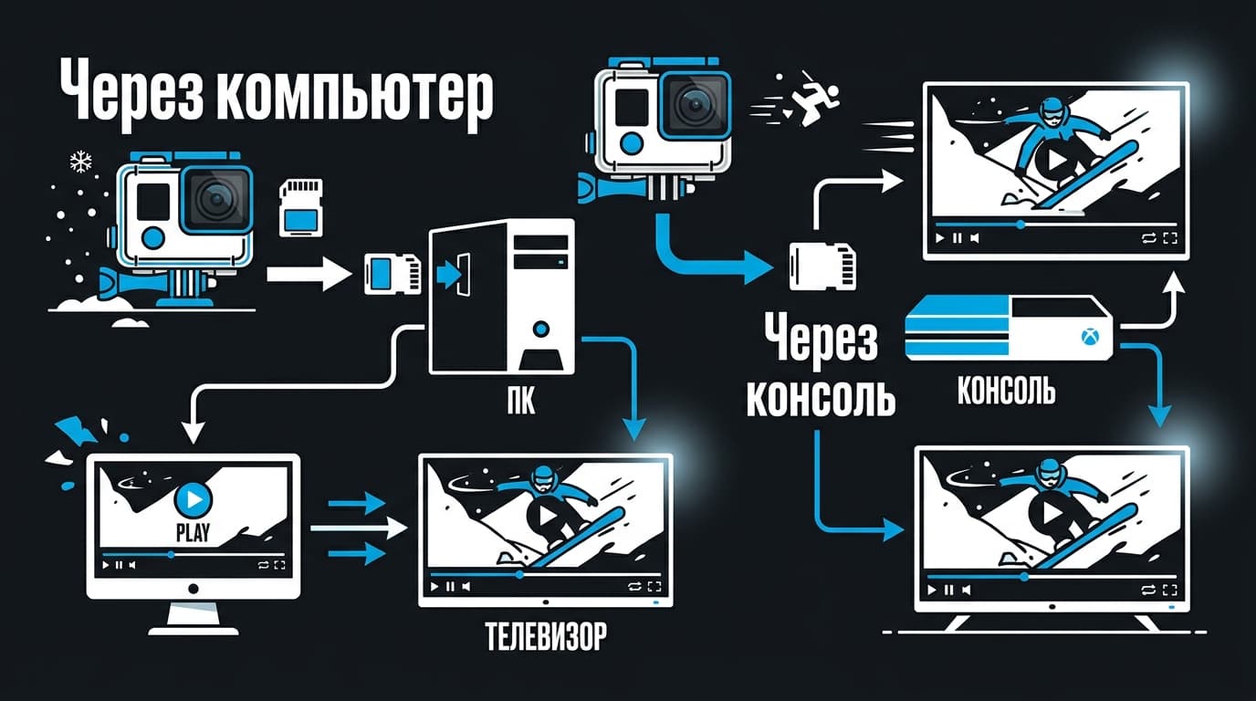Как подключить GoPro к телевизору: все рабочие способы вывести видео на большой экран — фото 4