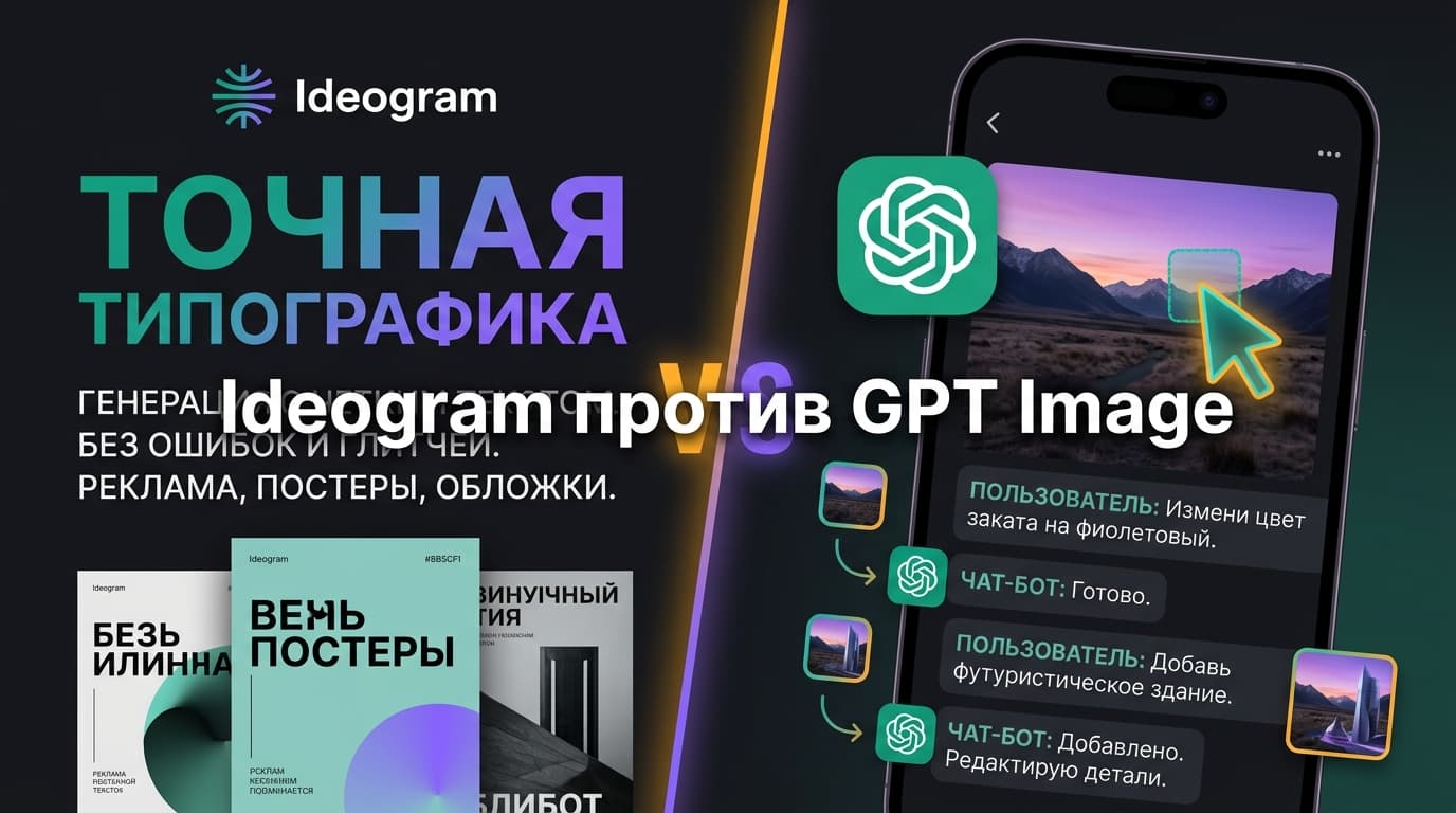Ideogram против DALL·E (GPT Image): кто точнее печатает текст и понимает промпт