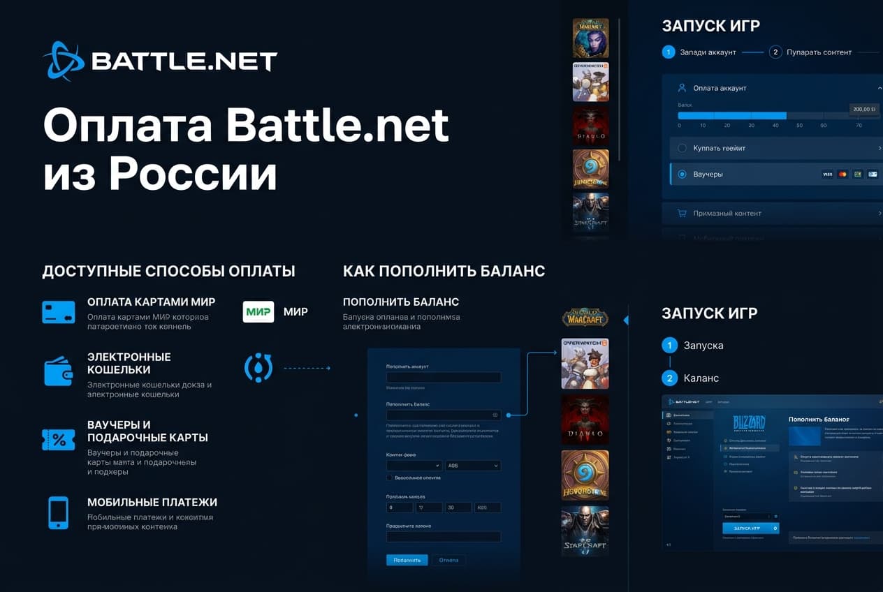 Как оплатить Battle.net из России в 2026 году: подписка, баланс и игры
