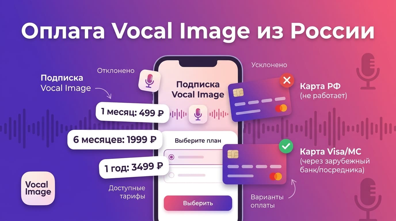Как оплатить Vocal Image из России в 2026 году?