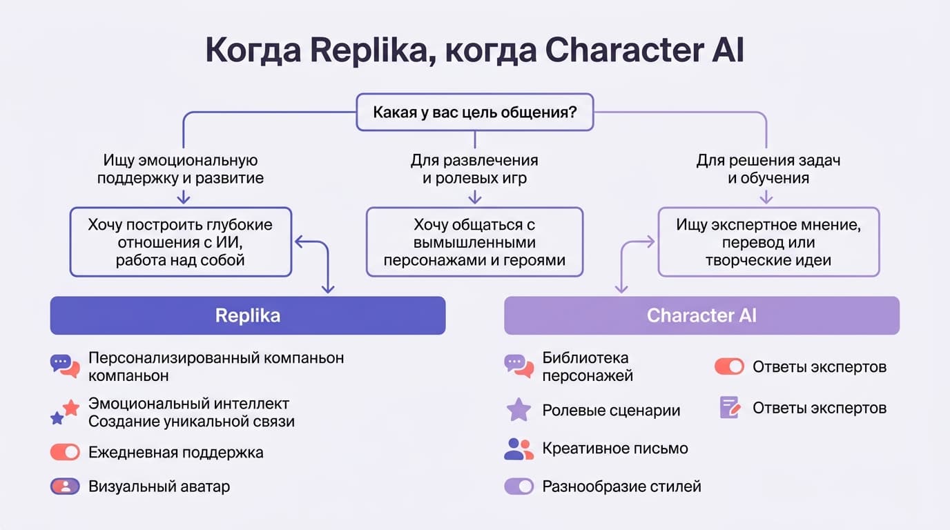 Когда выбрать Replika, а когда Character AI: честное сравнение компаньонов — фото 5