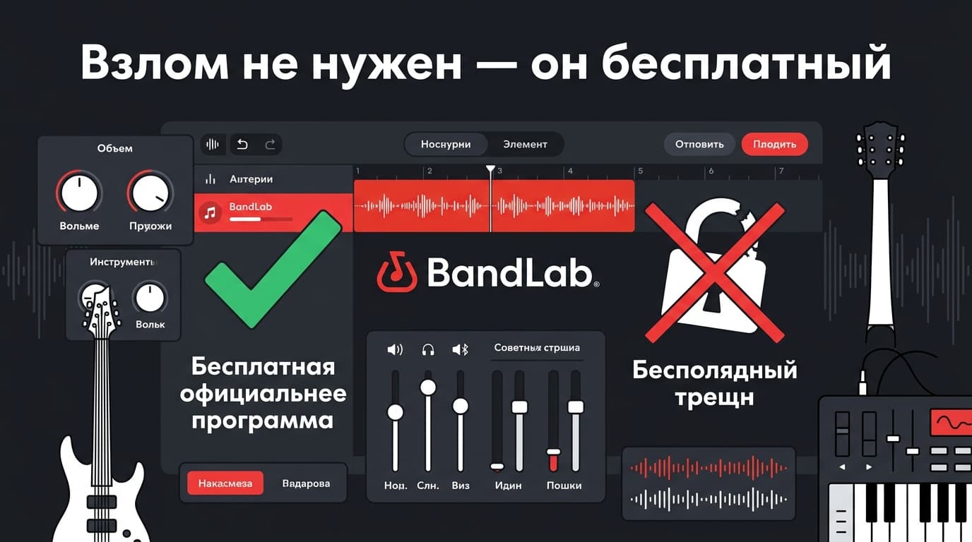 Крякнутый BandLab: зачем его искать, если почти всё и так открыто бесплатно