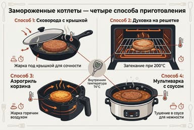 Как готовить замороженные котлеты: 4 способа с таймингами