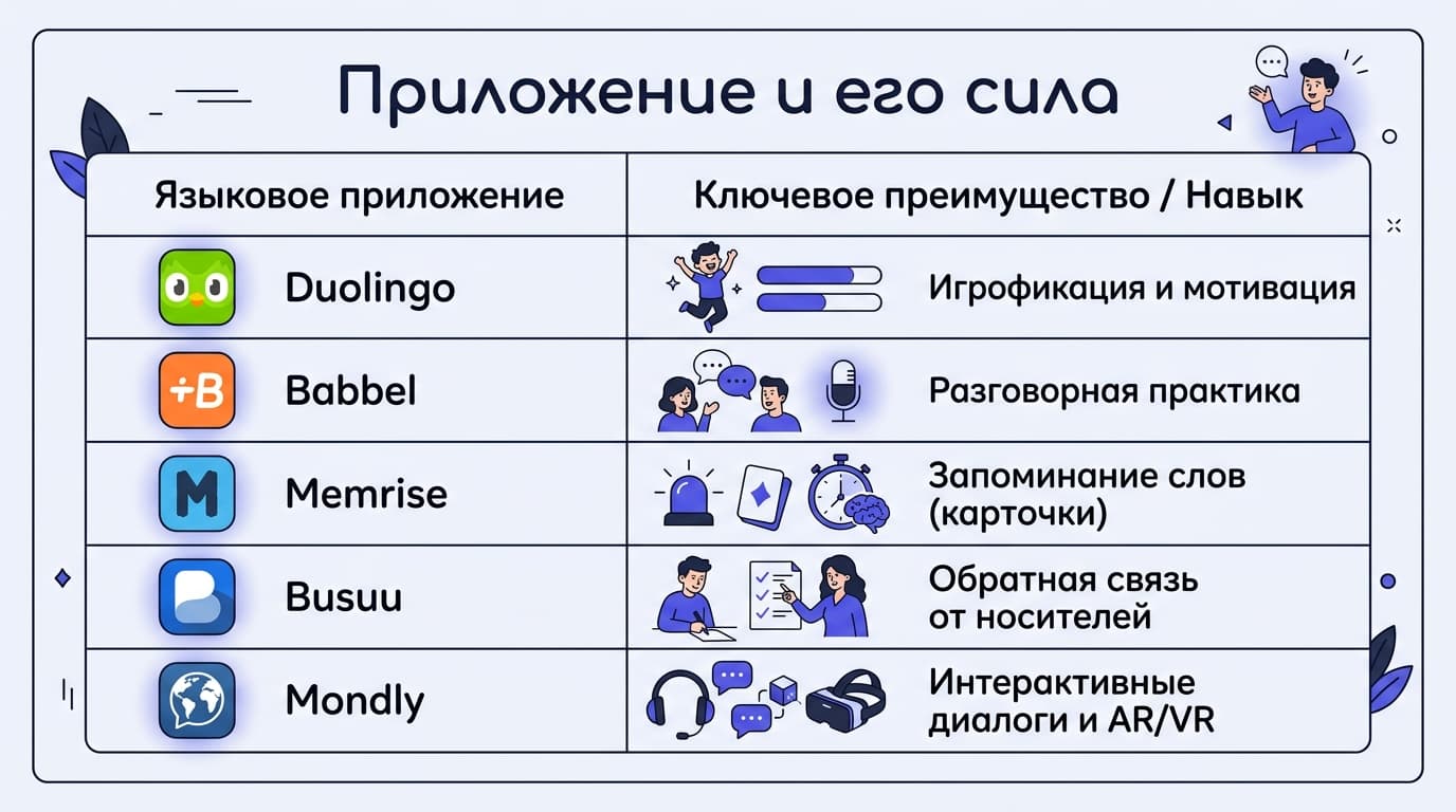 Топ приложений для изучения языков в 2026: какое выбрать под свою цель — фото 1
