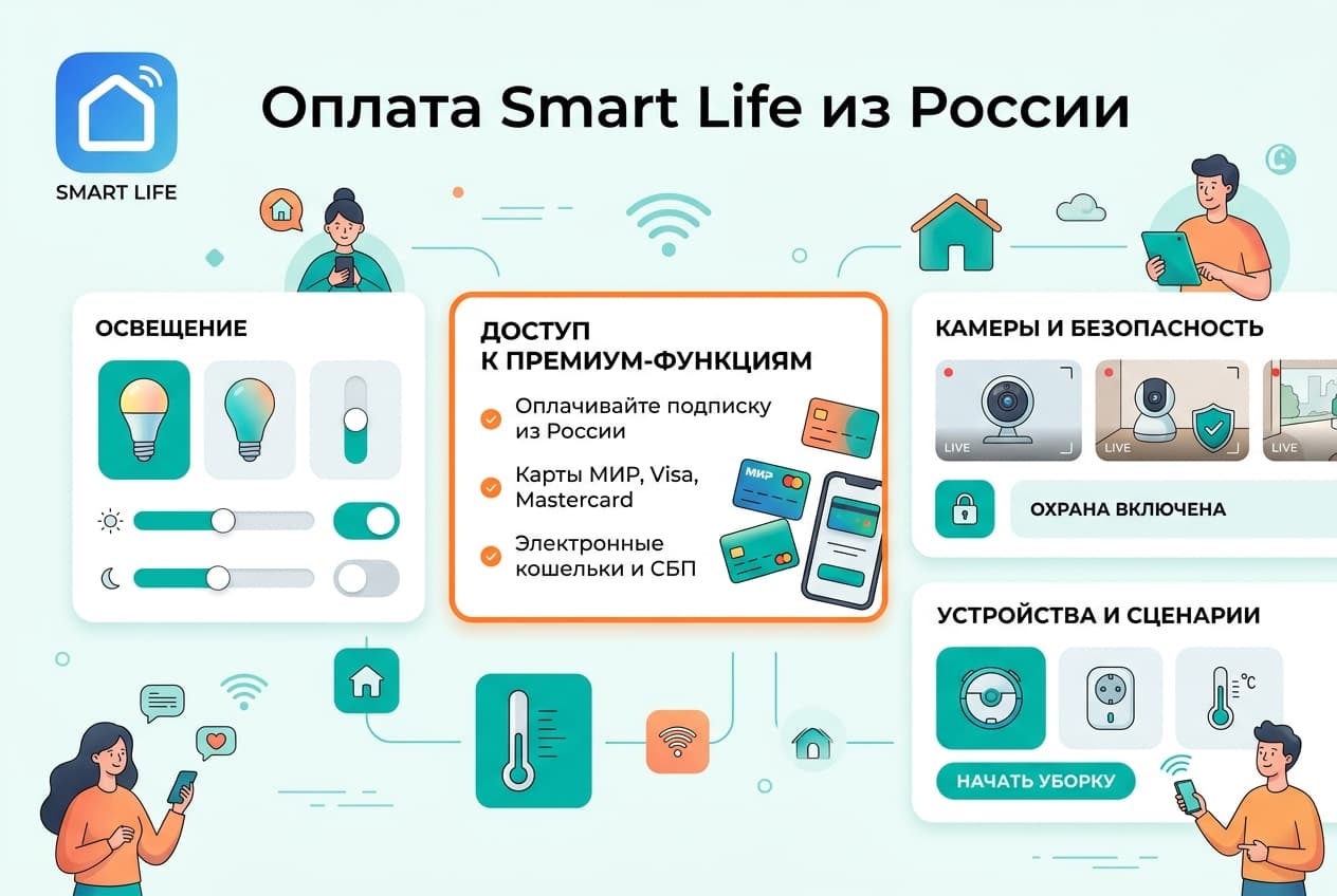 Как оплатить Smart Life из России в 2026 году: подписку умного дома без зарубежной карты